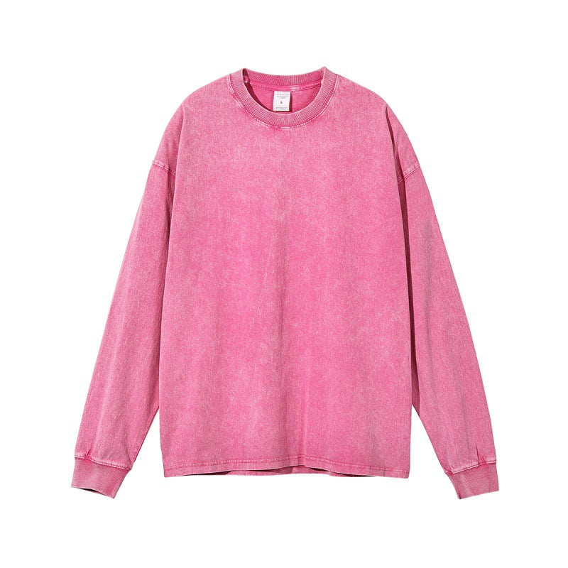 Solid Blank Ribbed Sleeve T Shirt