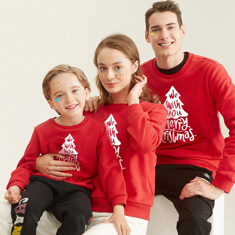 Matching Family Christmas Snowflake Sweatshirt Casual Holiday Top