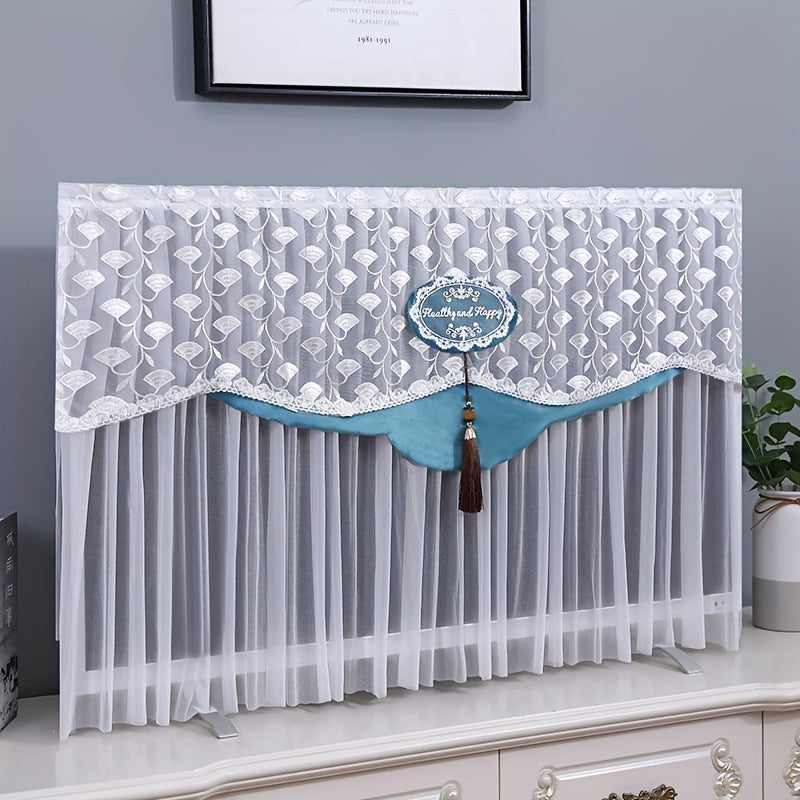 Embroidered TV Dust Cover – Stylish Minimalist Design – Fits Perfectly, Non‑Obstructive