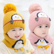 Warm Winter Hats for Kids, Knitted Scarf Set