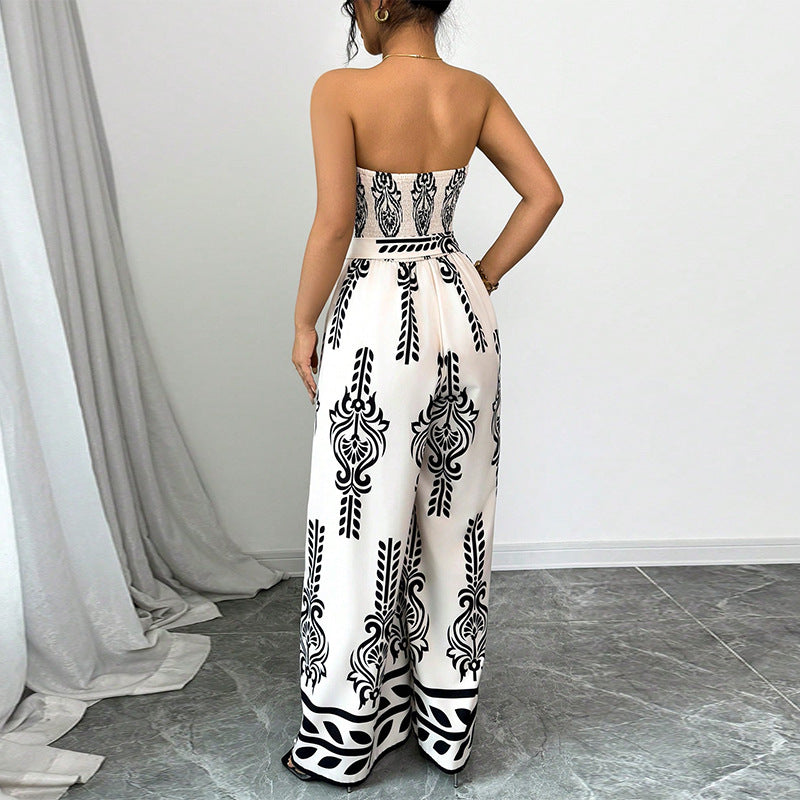 Women's Printed Wide-Leg Jumpsuit