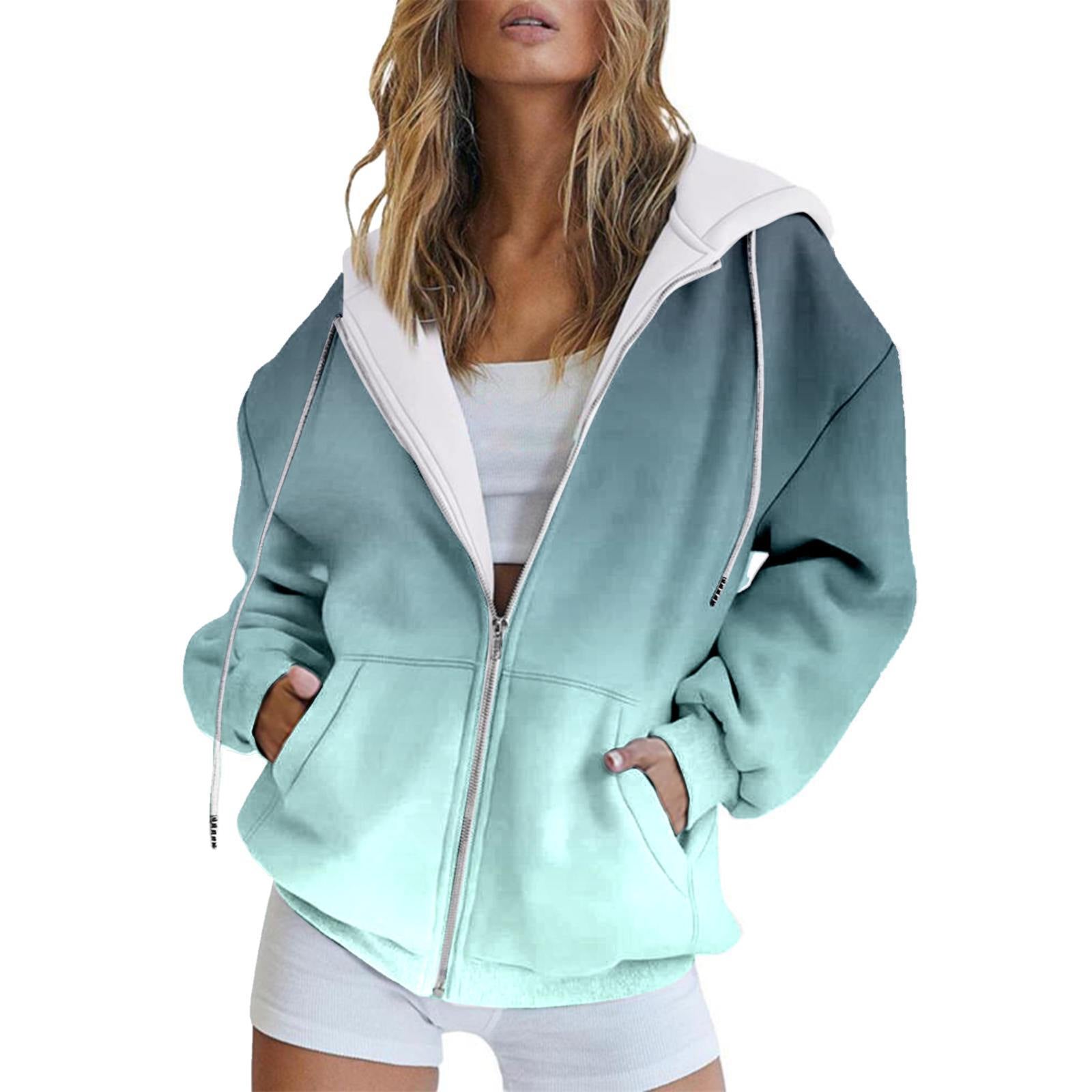 Women's Casual Full-Zip Hoodie Sweatshirt