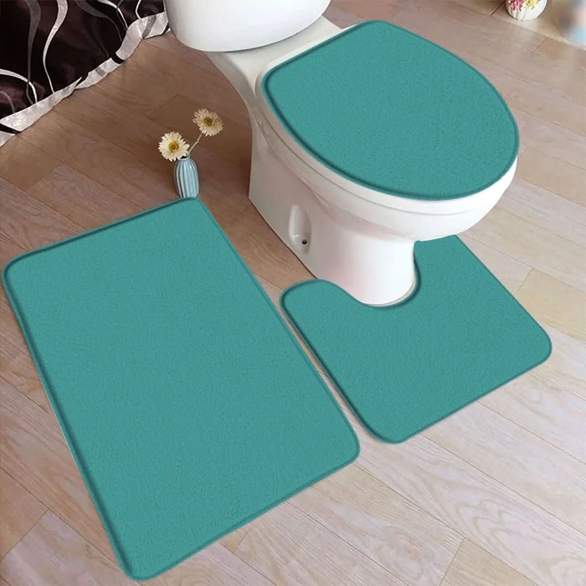 Flannel Bathroom Three Piece Set