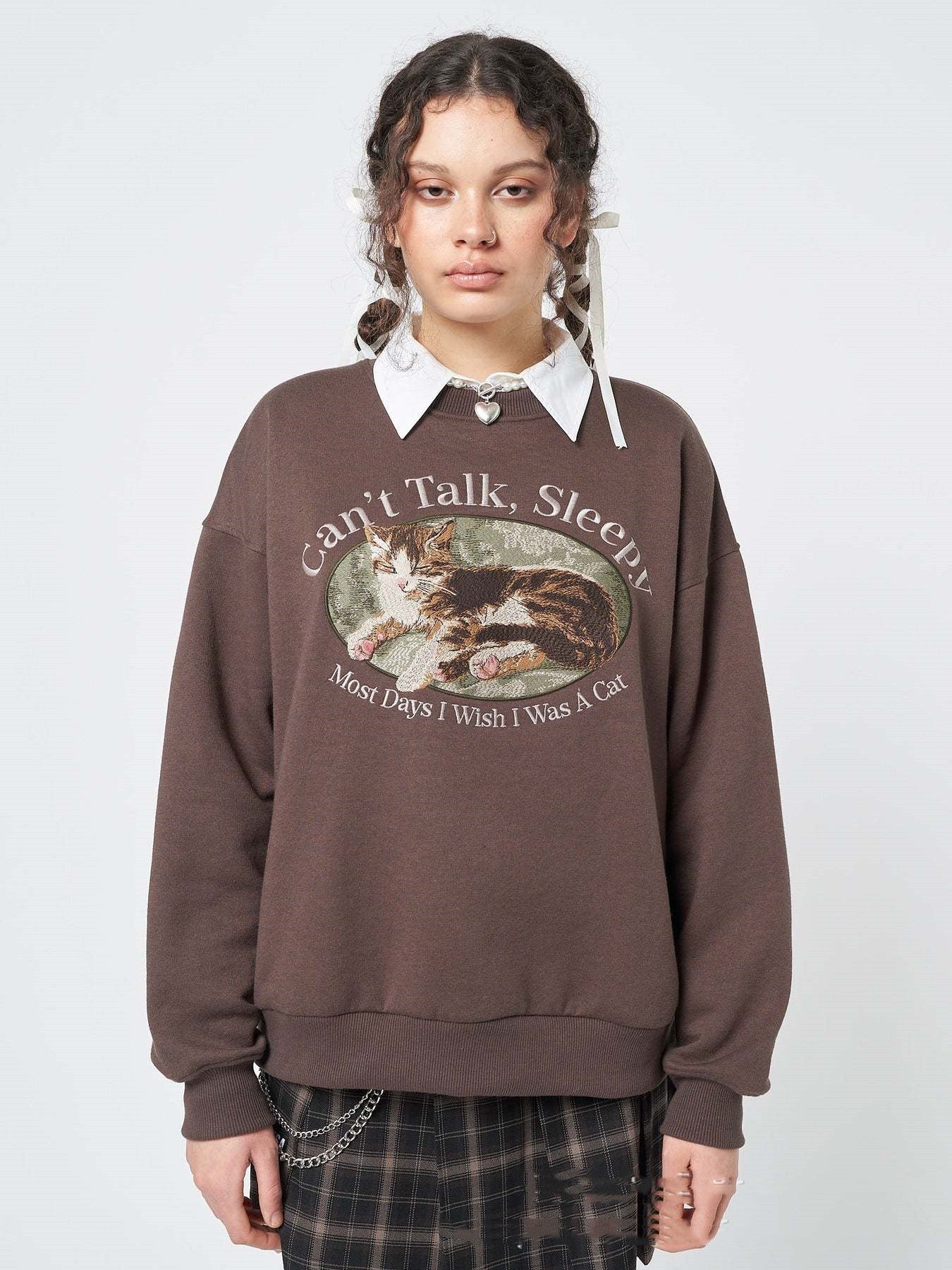 Women's Loose Crew Neck Printed Casual Long-Sleeve Sweater