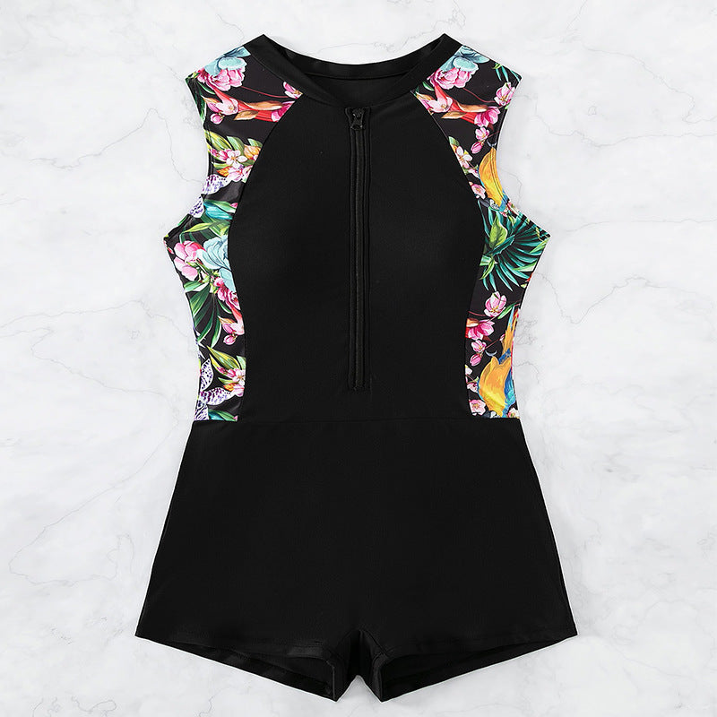 Printed Conservative Women's One-piece Swimming Suit