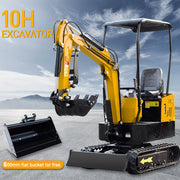 1‑Ton Mini Crawler Excavator with 13.5 HP Engine, Bucket with Thumb Clamp, 600 mm Flat Shovel – Heavy‑Duty for Trenching, Construction, Farm and Garden