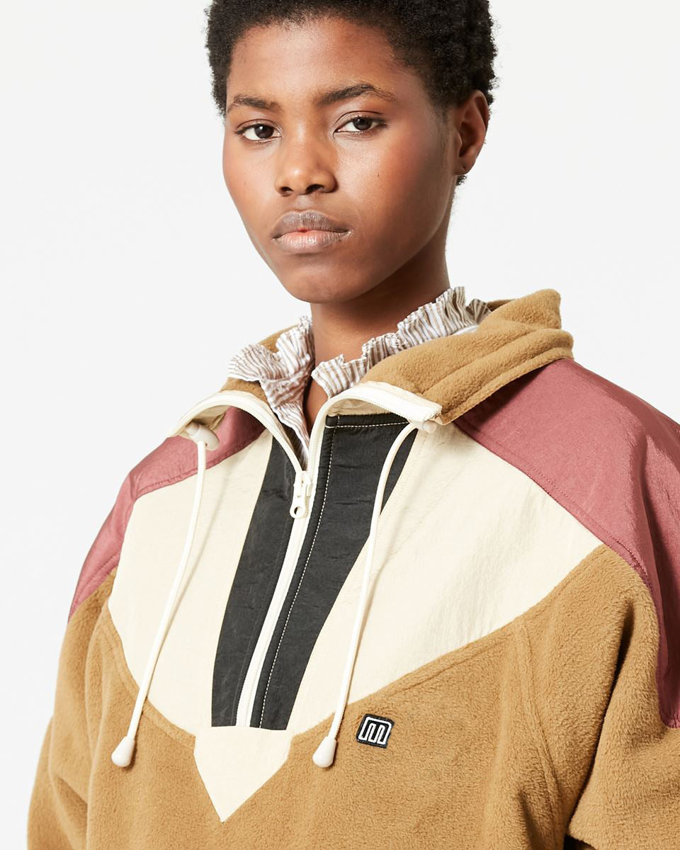 Cozy Colorblock Polar Fleece Zip Sweatshirt