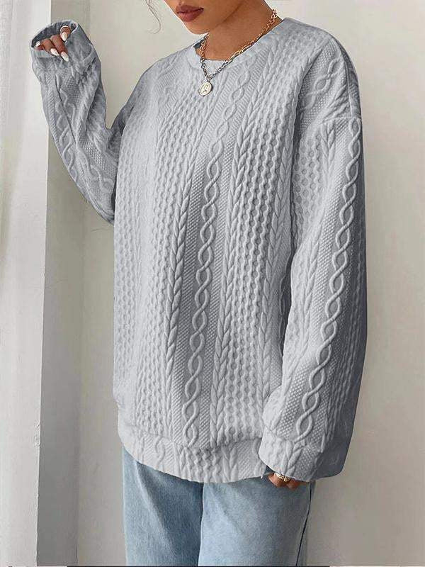 Women's Cozy Jacquard Round Neck Casual Sweater