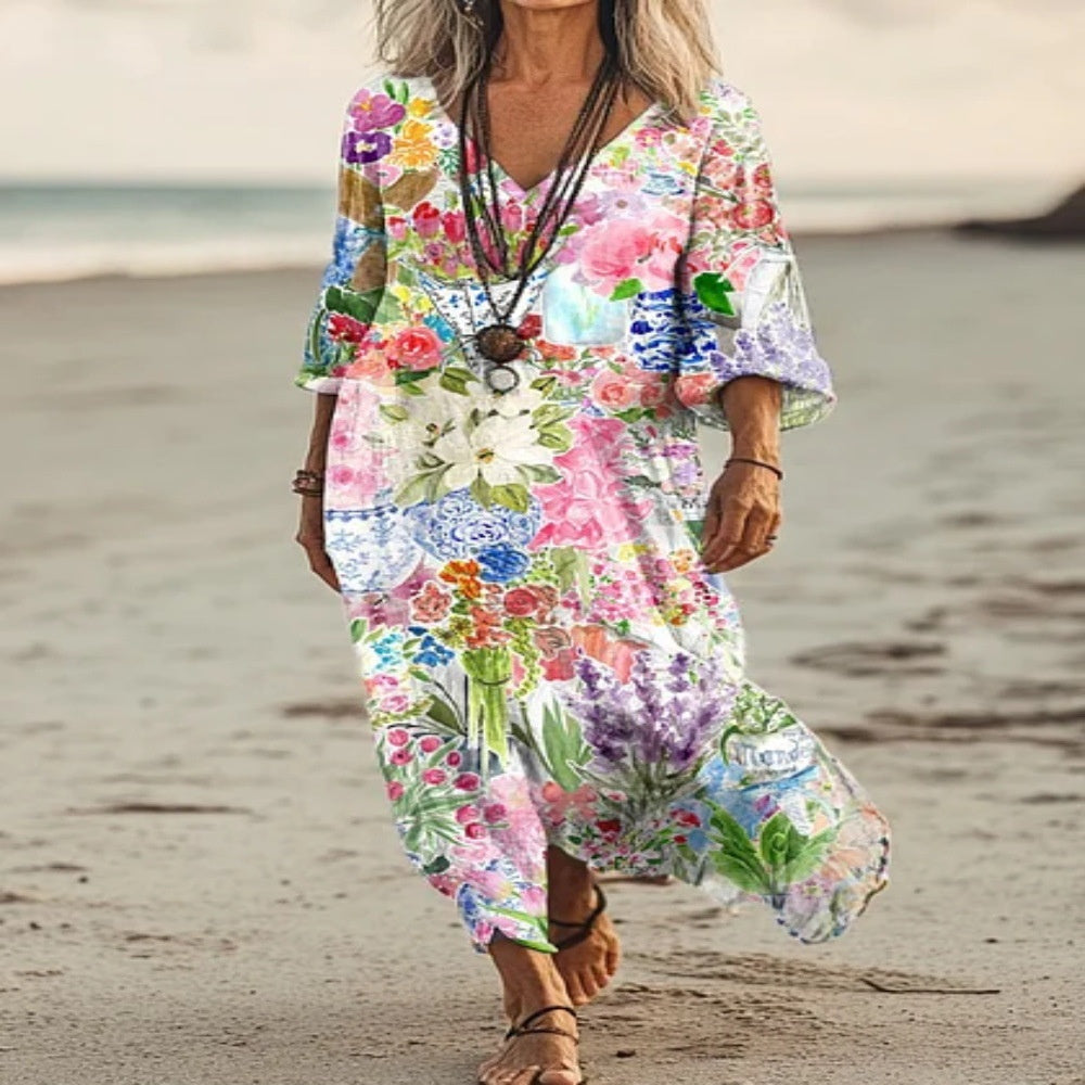 Sleeveless Casual Printed Elegant Dress for Women