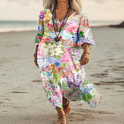 Sleeveless Casual Printed Elegant Dress for Women