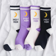 Trendy Women's Socks - Colorful Moon Prints