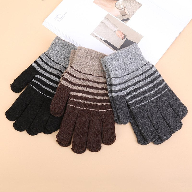Warm All-Finger Wool Gloves for Women & Men