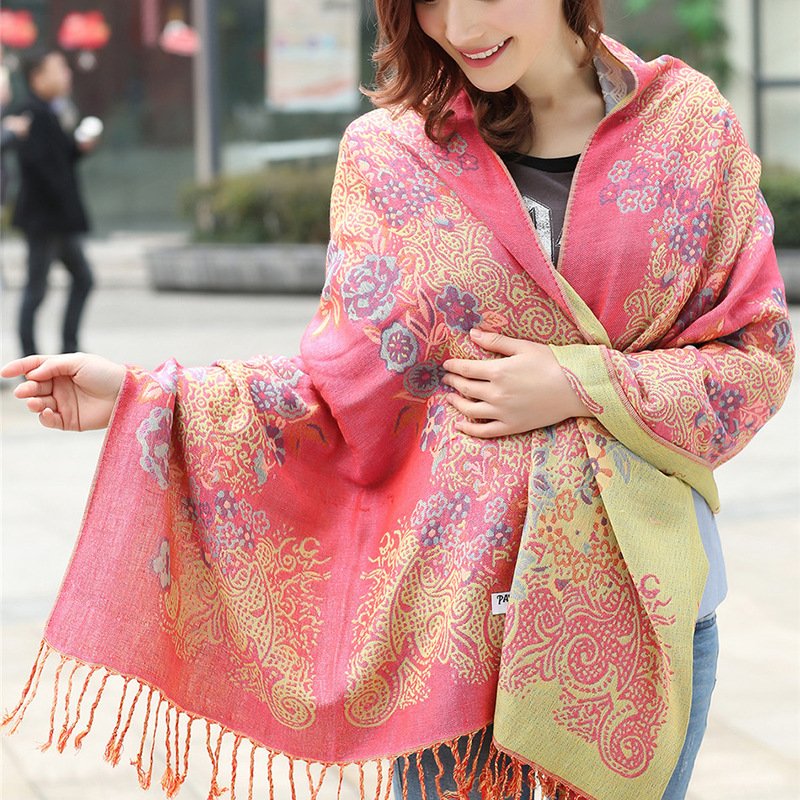 Long Floral Scarf for Women