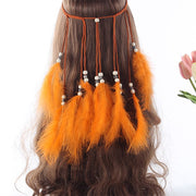 Geometric Boho Feather Hair Band