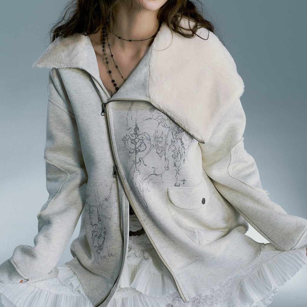 Women's Asymmetric Lazy Style Fleece Hoodie