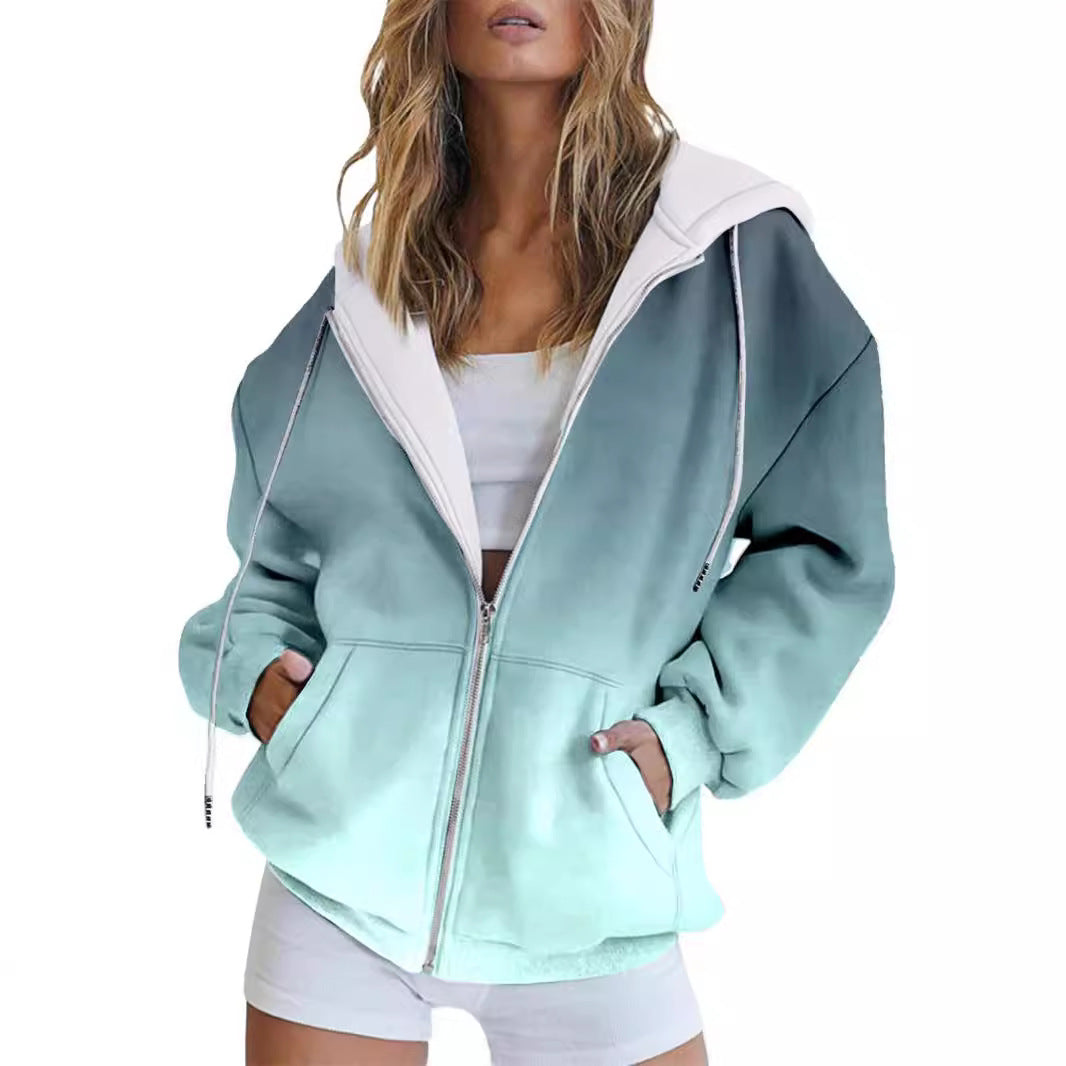 Women's Casual Full-Zip Hoodie Sweatshirt