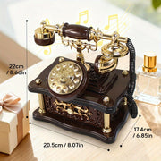Vintage rotary telephone music box with classic melody