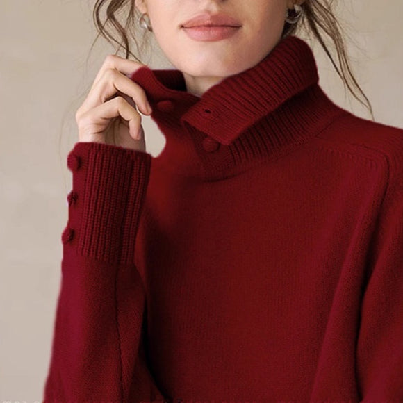 Womens Fashionable Casual Turtleneck Pullover Sweater