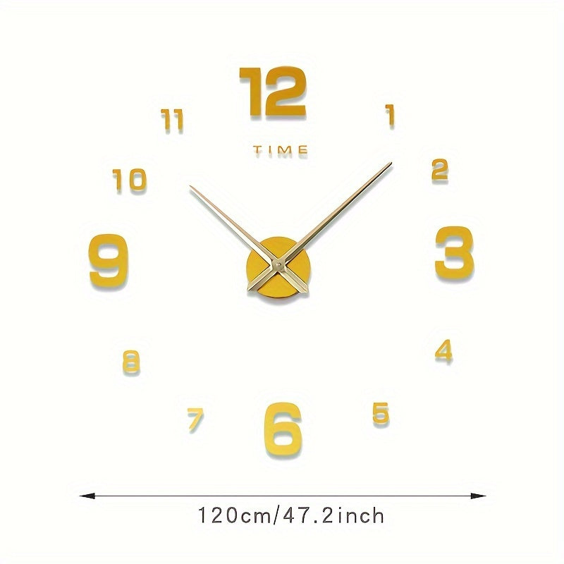 Creative DIY Digital Large Wall Clock 3D Acrylic Three-dimensional Texture Home Living Room Decoration Wall Clock