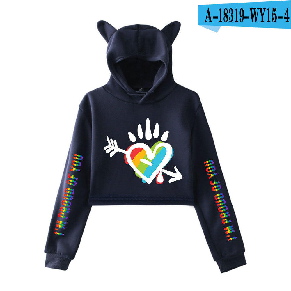 Cute Cat Ear Cropped Navel Sweater