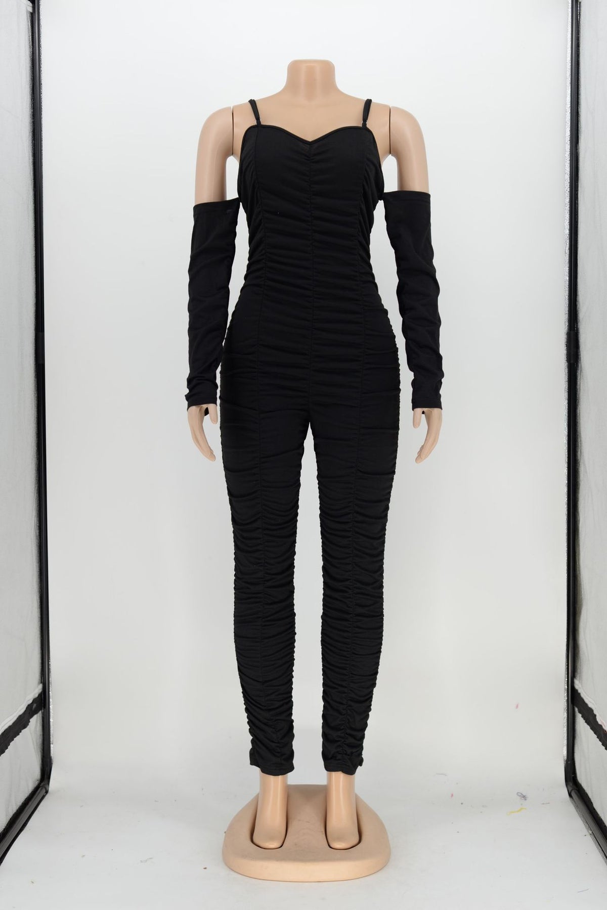 Tight Long Sleeve Spaghetti-strap Women's Jumpsuit