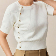 Summer Loose-Fit Short Sleeve Blouse – Fresh & Sweet Business Casual