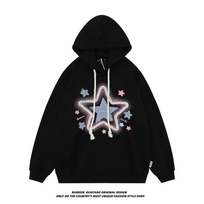 Embroidered Niche Design Hooded Sweatshirt