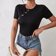 Women's Solid Ribbed Knit Summer Romper