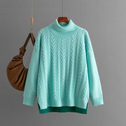 Two-tone Patchwork Jacquard Loose Western-style Slimming Top for Women