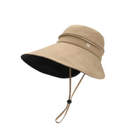 Wide Brim Summer Sun Hat for Women, UV Protection & Windproof