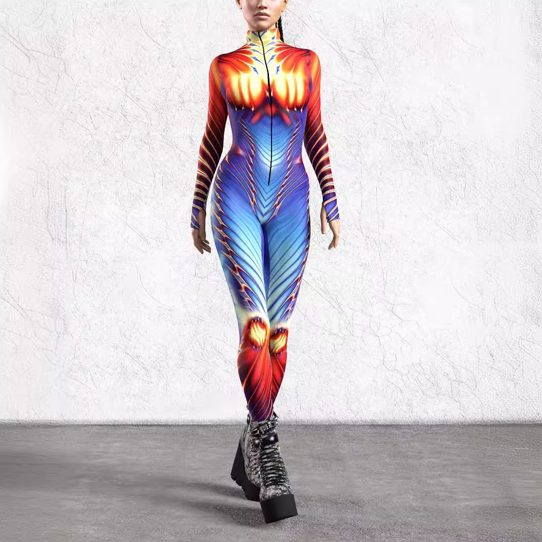 3D Digital Print Cosplay Romper & Performance Tights