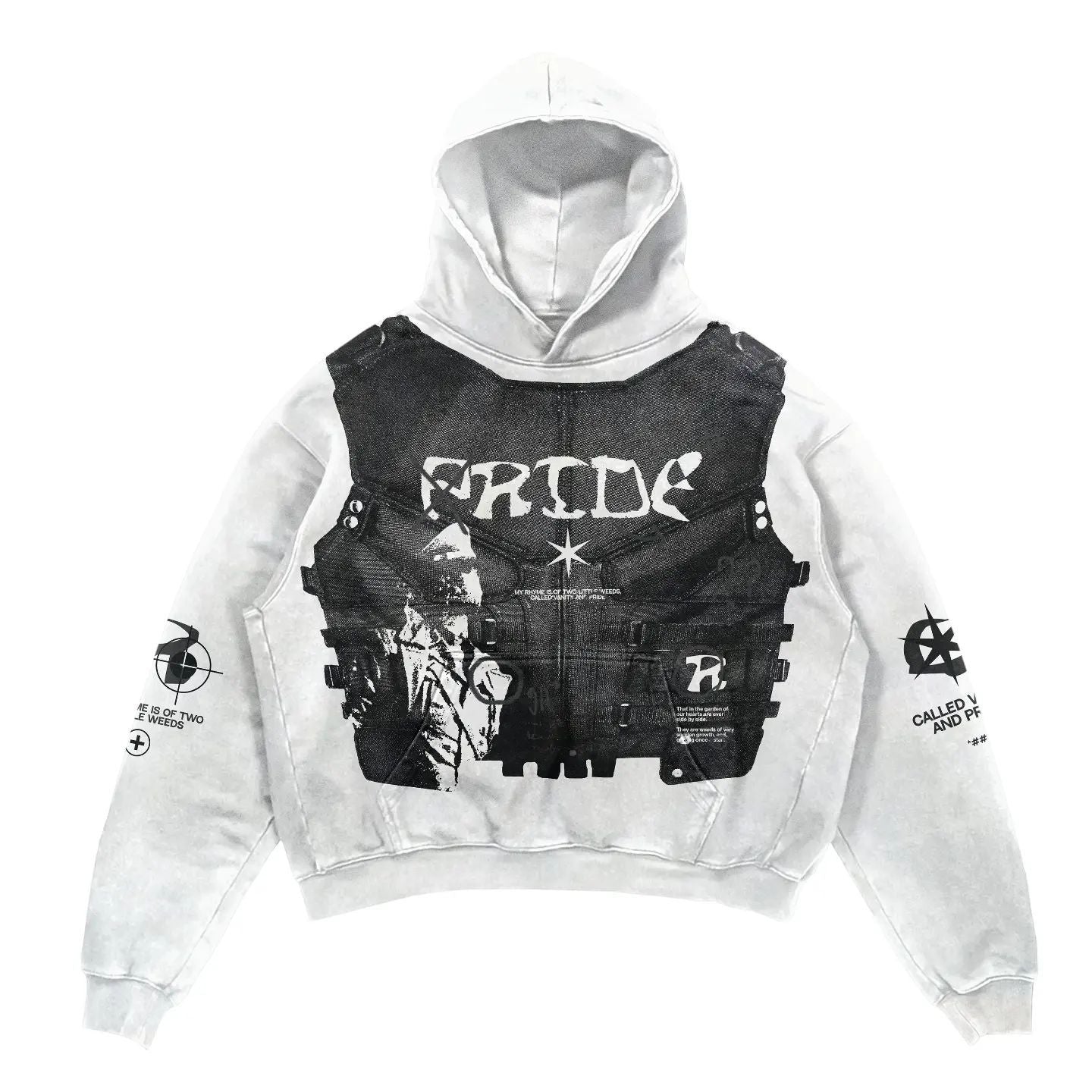 Gothic Patchwork Oversized Pullover Hoodie
