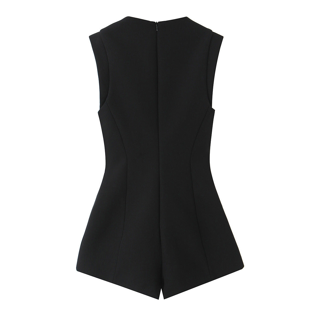 Chic Button-Trimmed Sleeveless Romper for Women