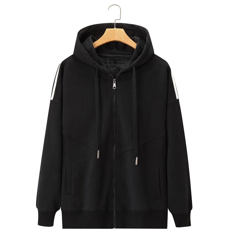 Plush Velvet Hooded Sweatshirt with Warm Lining