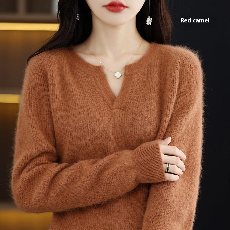 Autumn and Winter Mink Sweater Women's Loose Plus Size Base Fleece Shirt