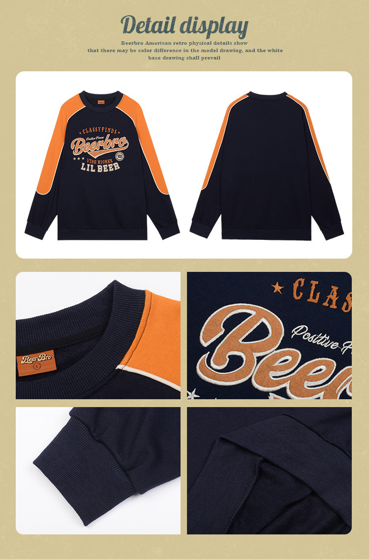 Retro Colorblock Pullover Sweater for Women