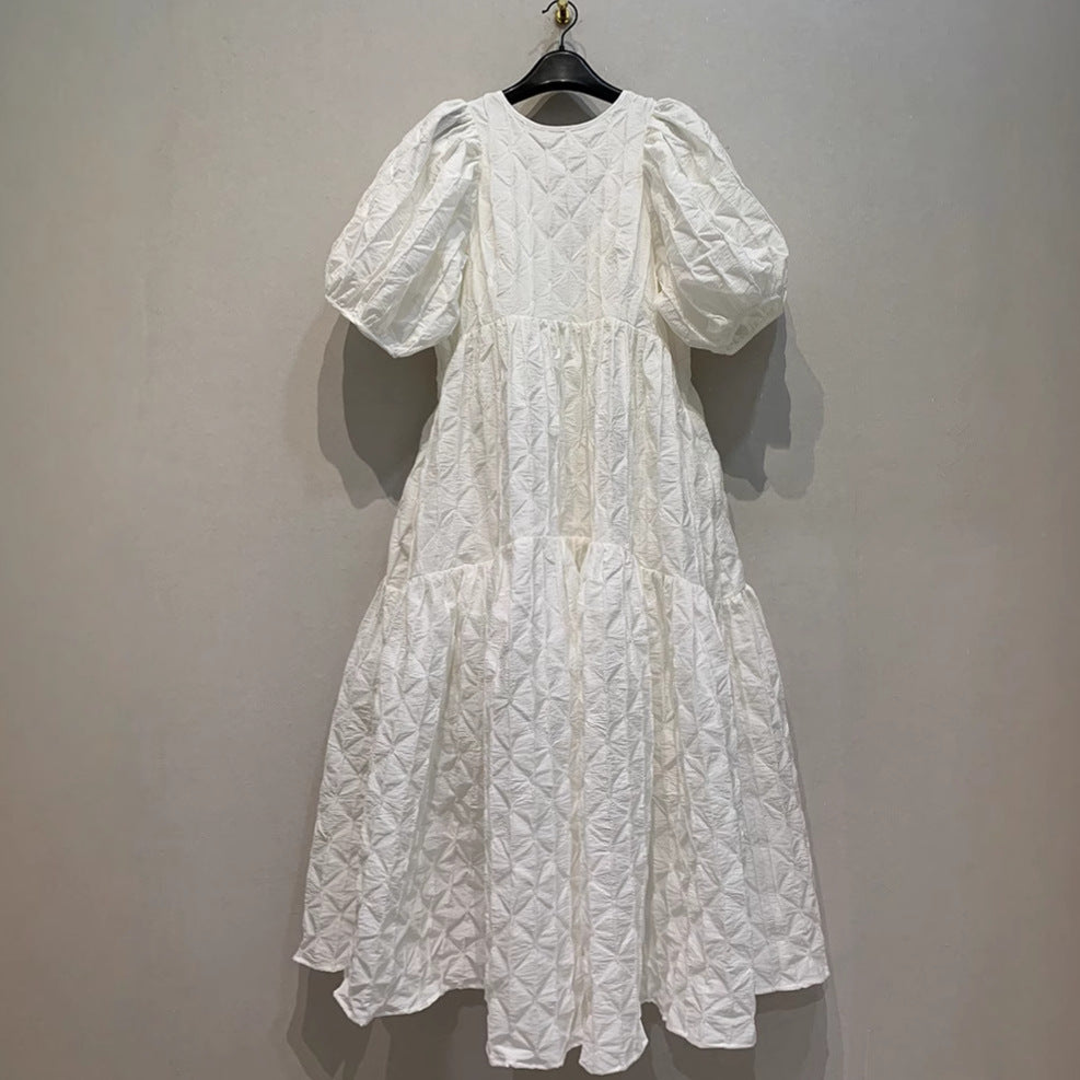 Chic Bubble-Sleeve Casual Loose Maxi Dress