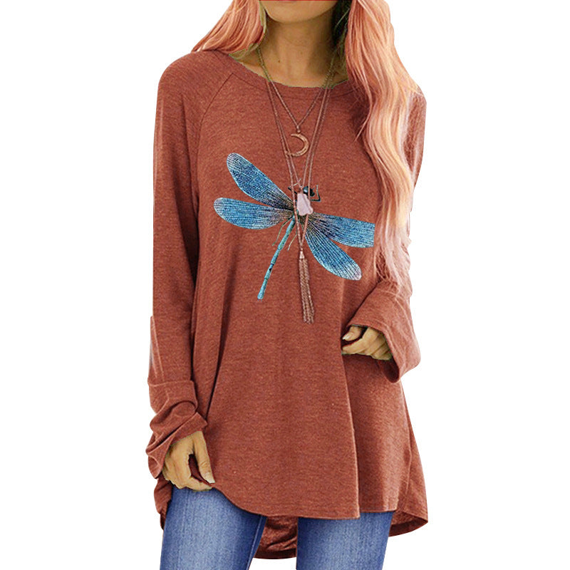 Women's Loose Round Neck Long Sleeve T-Shirt