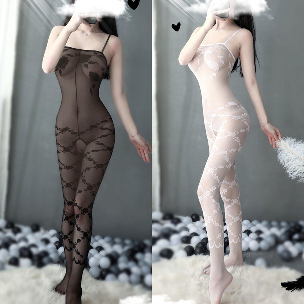 Women's Simple Printed Creative Stockings Jumpsuit