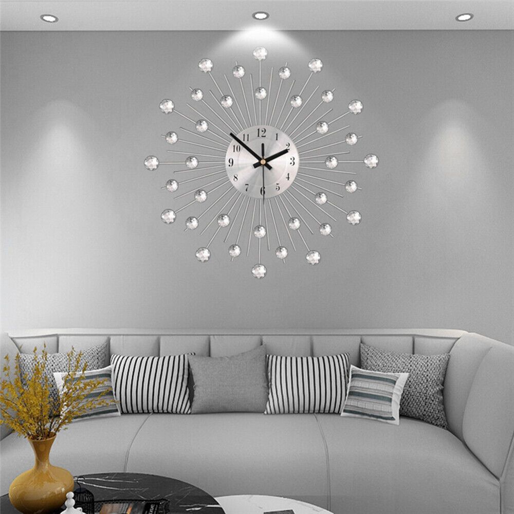 Modern Silent 3D Metal Wall Clock - Large Luxury Home Decor For Living Room