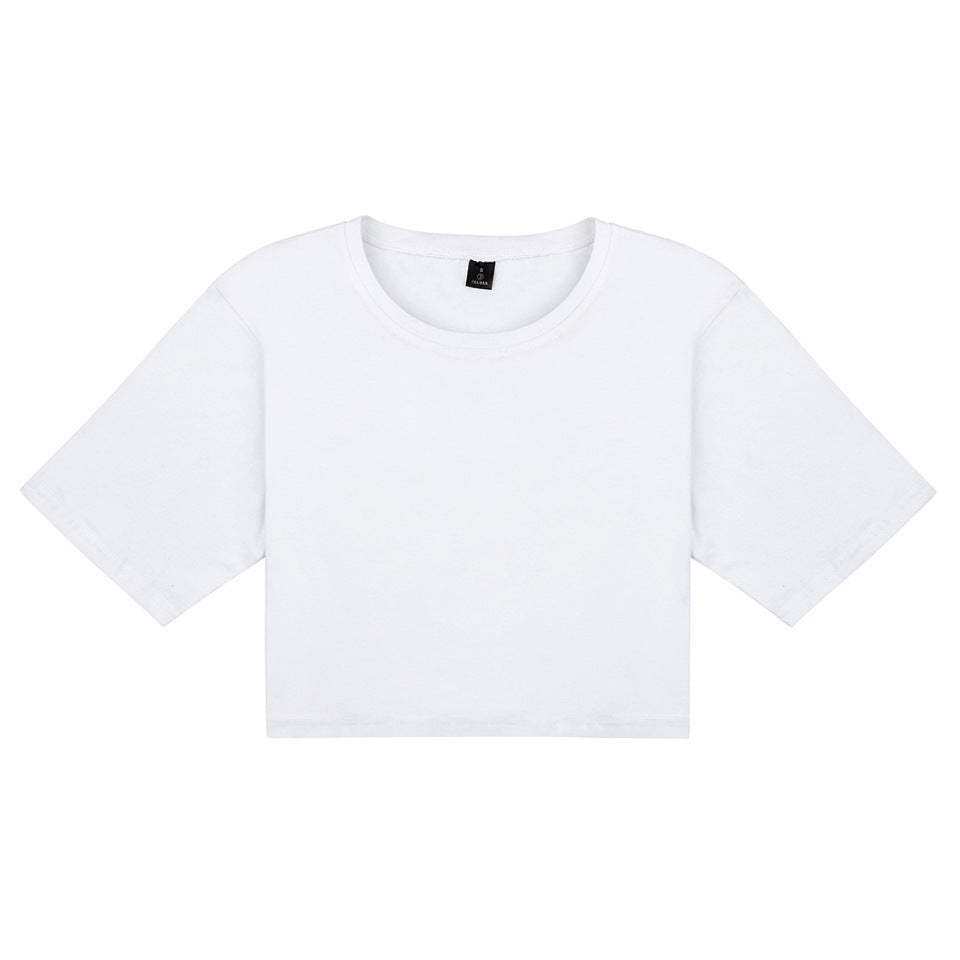 Women's Solid Dance Practice Crop T-Shirt