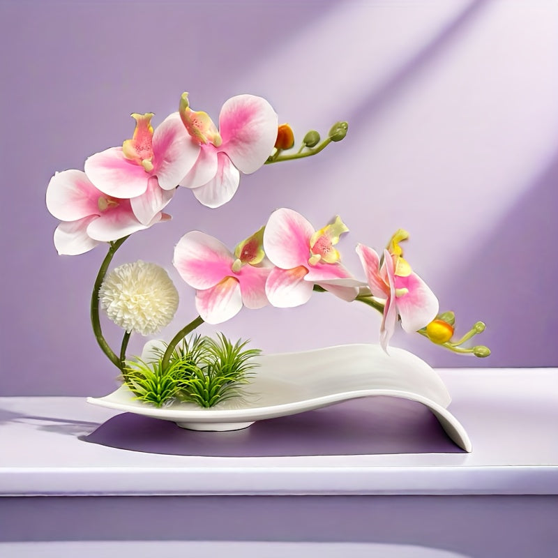 Artificial Phalaenopsis Orchid Potted Plant, Indoor Decor, Preserved Flower Arrangement, Fake Orchid Potted Plant, Orchid Potted Plant, Decorative Floral Arrangement, Living Room Tabletop, Home…