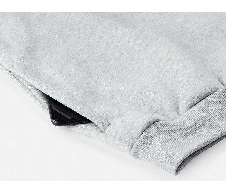 Unisex Fleece-Lined Drop Shoulder Casual Pullover Sweater