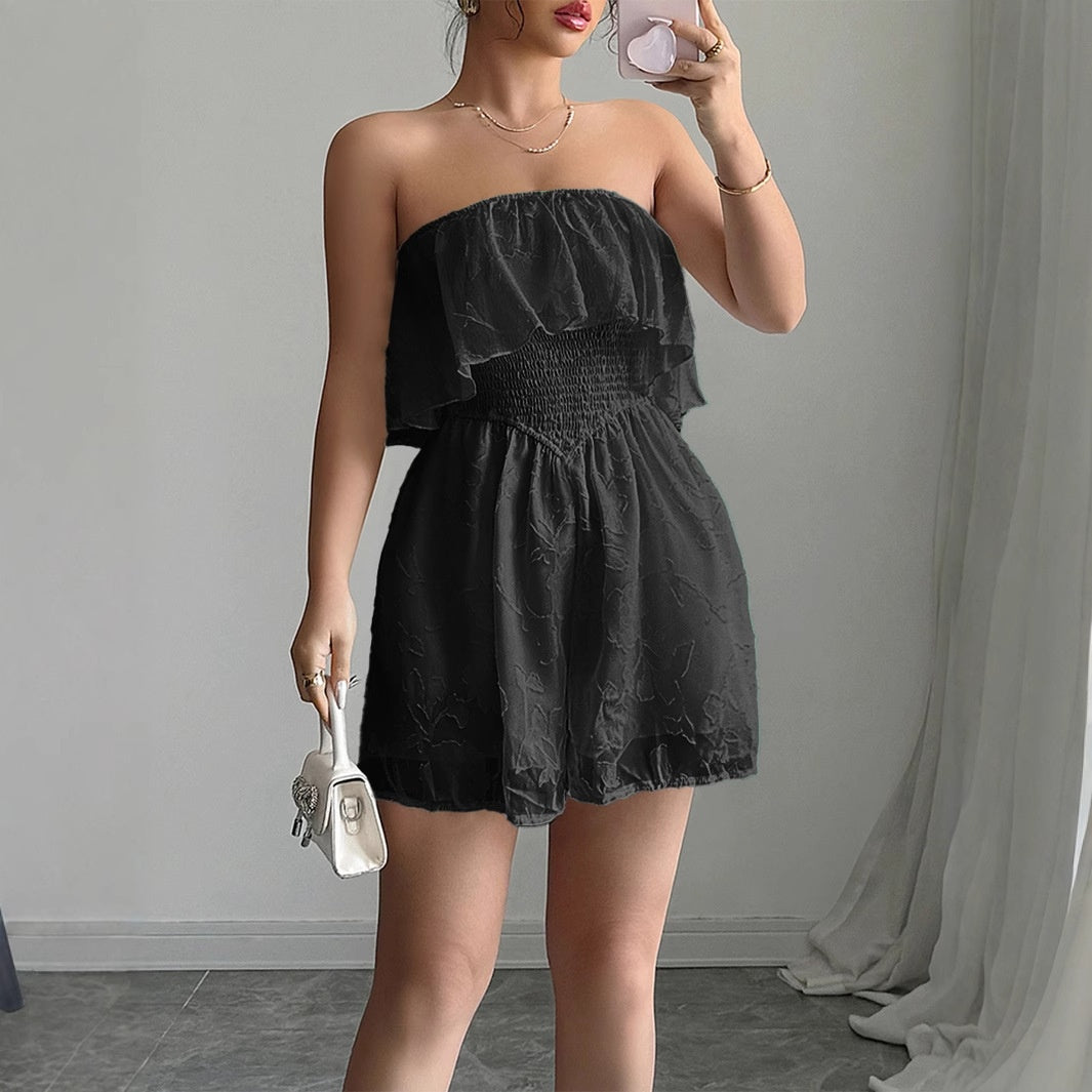 Sleeveless Bustier Bodycon Shorts Jumpsuit