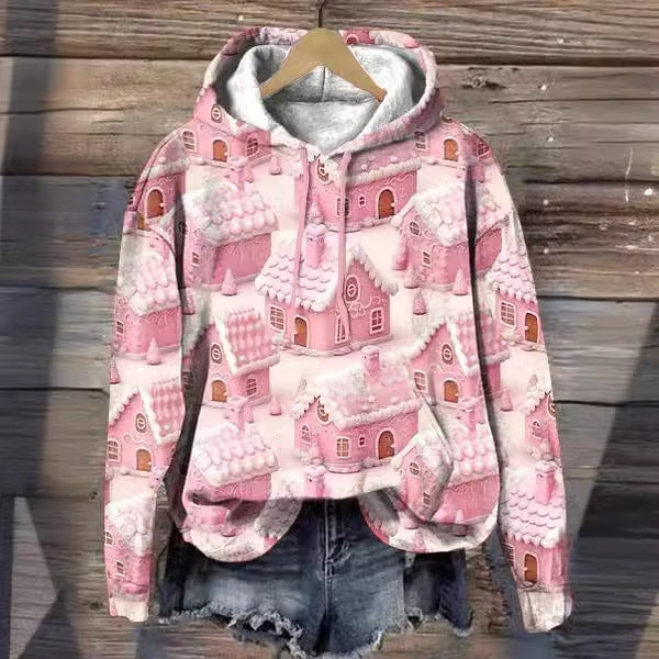 Women's 3D Printed Casual Hooded Jacket