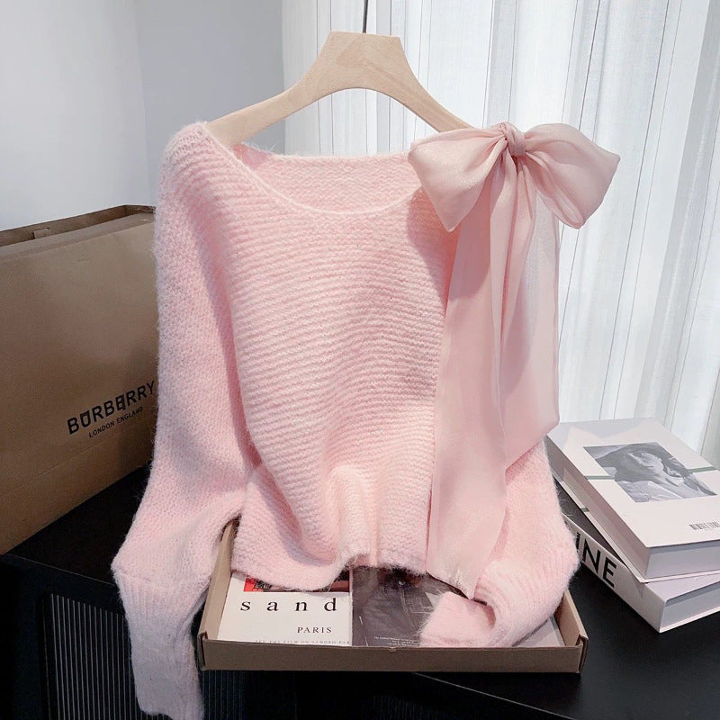 Knitted Sweater Loose-fitting Pullover Laid-back Top