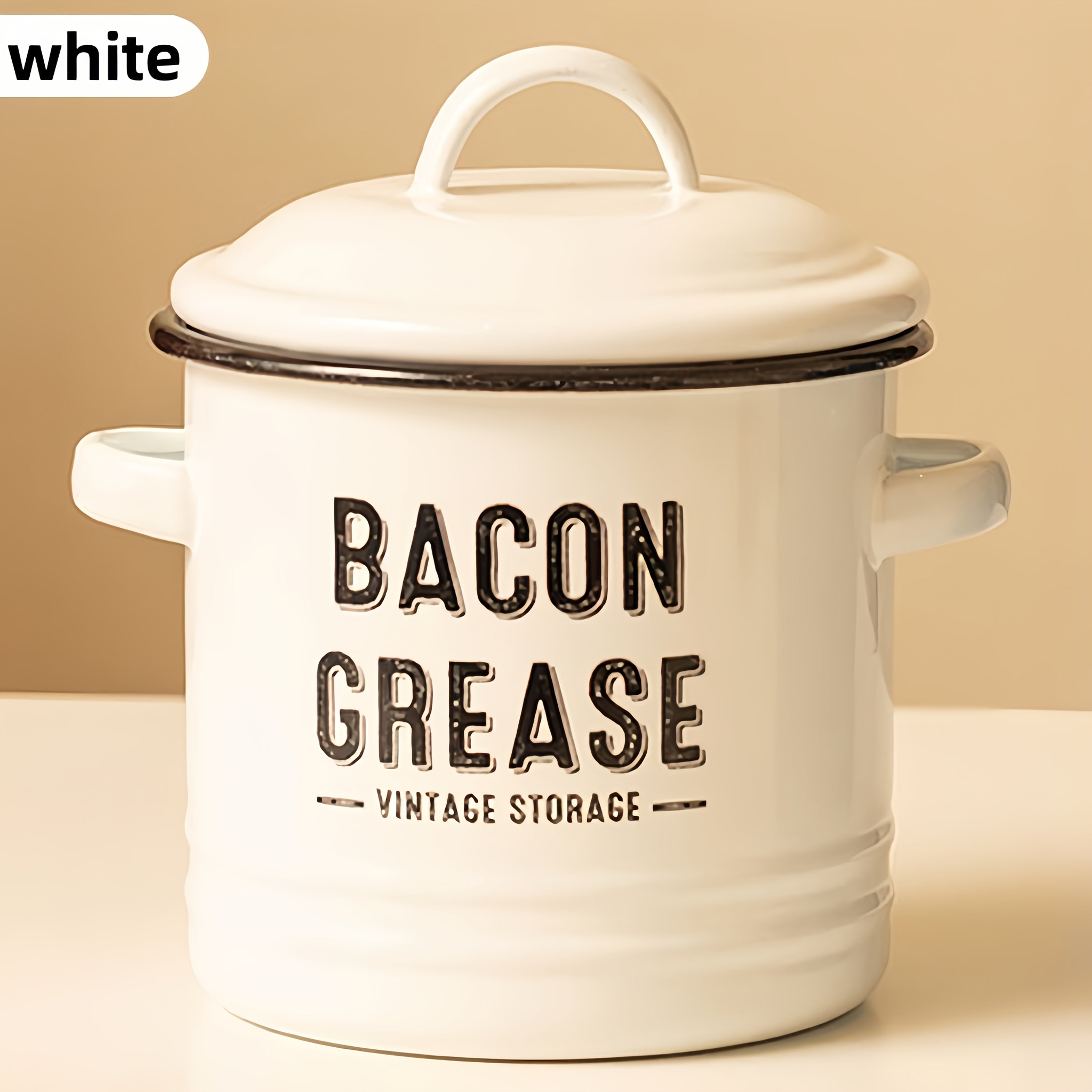 With A Lid Safe Pouring Handle - Kitchen Accessory For Cooking Oil And Storage Bacon Grease Container Christmas And Halloween Gifts - No Battery Required