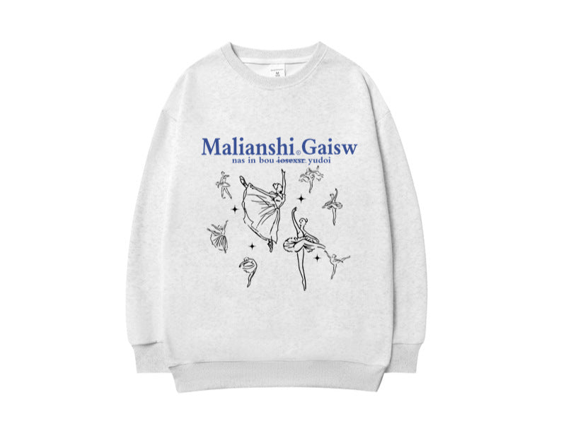 Retro Letter Brushed Fleece Women's Hoodie