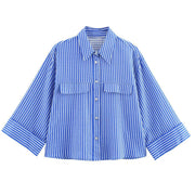 Retro-style Striped Blouse For Women