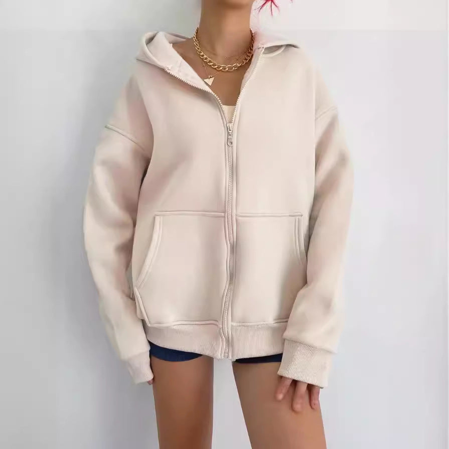 Women's Cozy Zipper Hooded Cardigan Coat